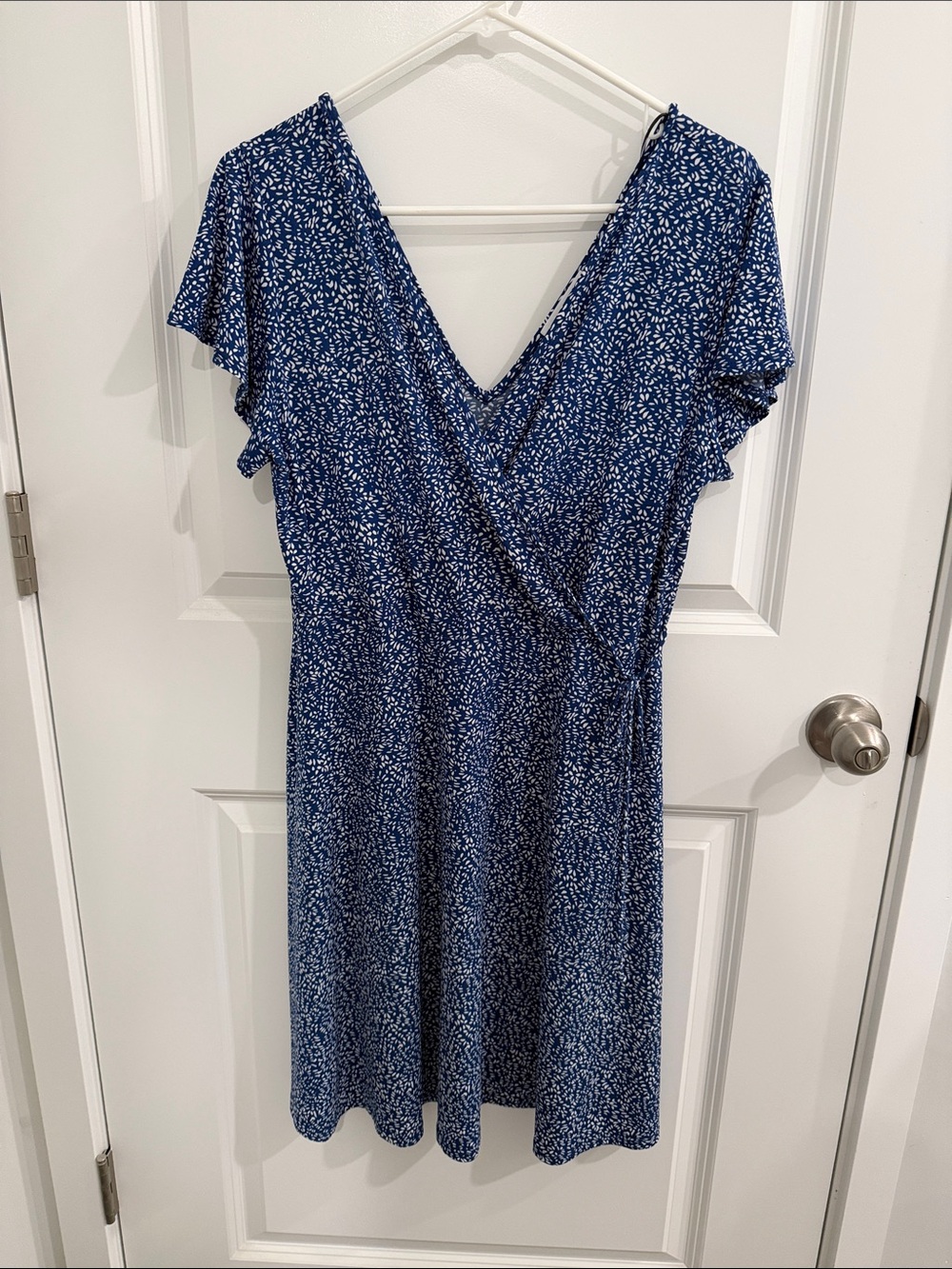 Kaileigh Blue Floral Wrap Midi Dress